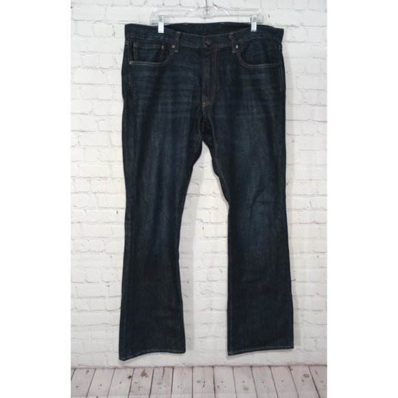 Gap Boot Jeans Men's Size 38x34 Dark Blue Denim Bootcut 100% Cotton Jeans - Picture 8 of 8